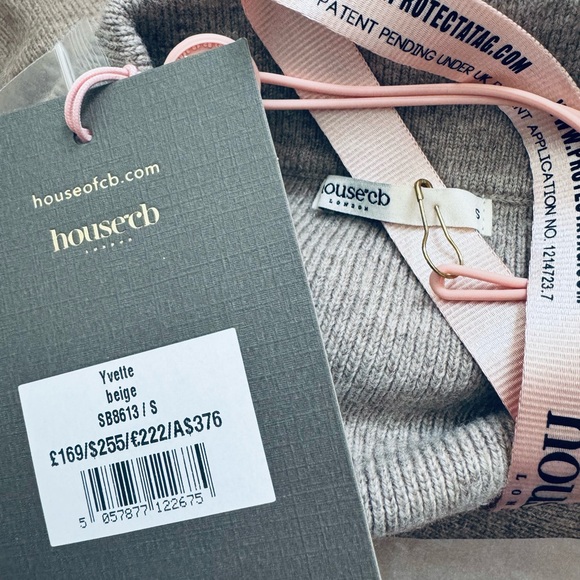 House of CB Yvette long sleeves button up sweater midi dress beige - Picture 15 of 17